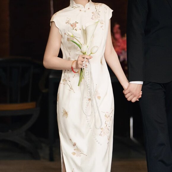 Heyue Huaxing | Xu Luo | New Chinese Style Silk Qipao Dress New with tag - Picture 6 of 10